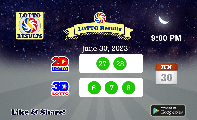 Jun 30 PCSO Official Lotto results