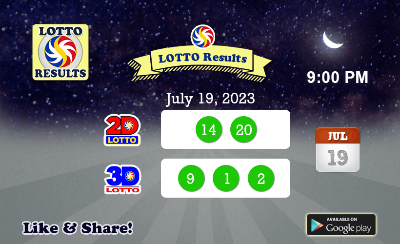 Jul 19 PCSO Official Lotto results
